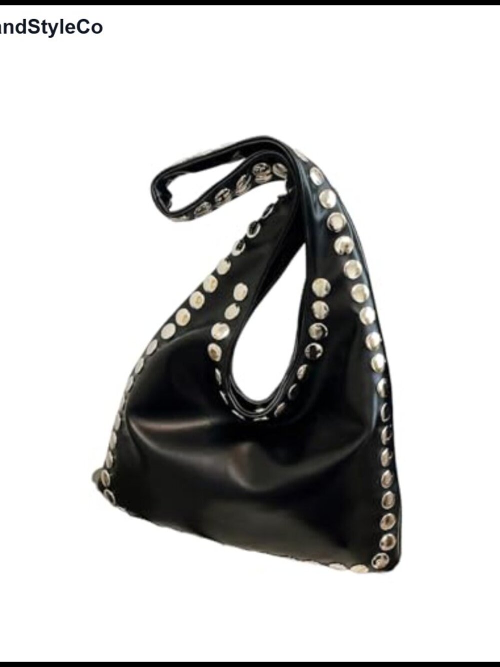 Y2K Faux Leather Studded Punk Shoulder Bag Women's Hobo Purse